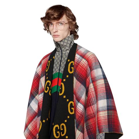 gucci pancho|Gucci wool and silk scarf.